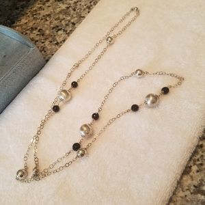 Sterling silver and black onyx necklace